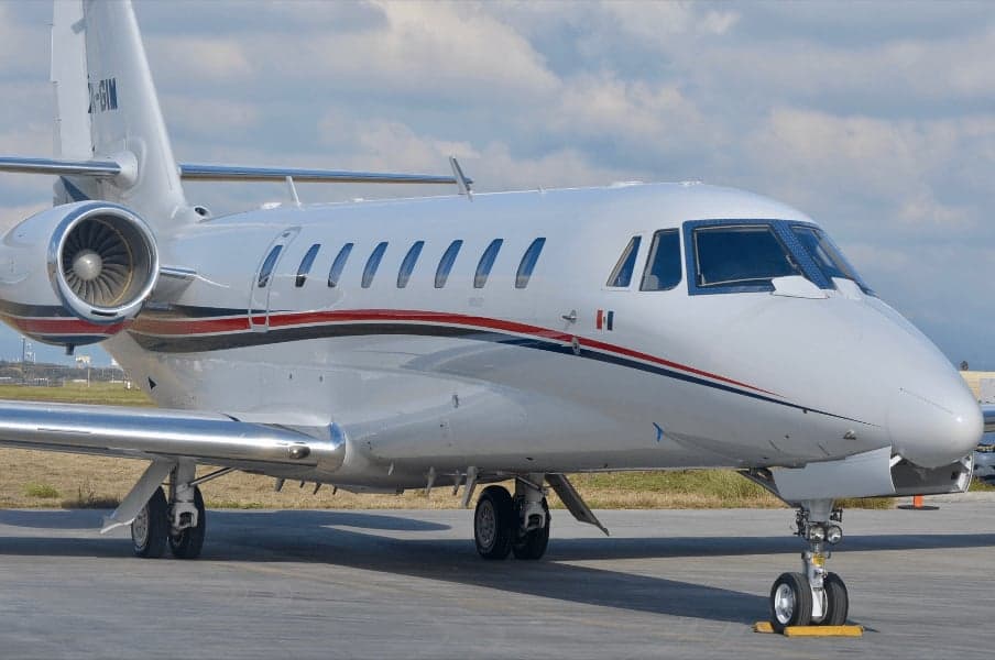 Close up of the front of the XA-GIM aircraft.