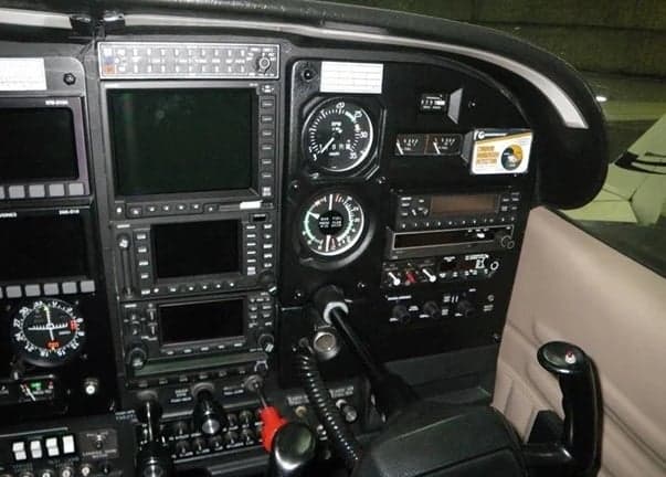 Close-up of the right side of the Cessna 206 instrument panel.