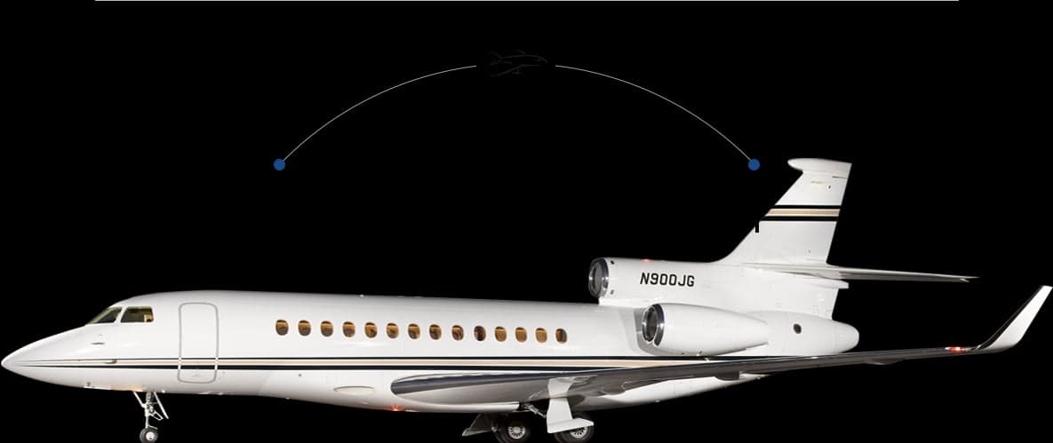 Side view of the N900JG aircraft against a black background.