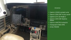 Avionics in the cockpit of a Piper PA46-350P Mirage, registration SP-NAZ.