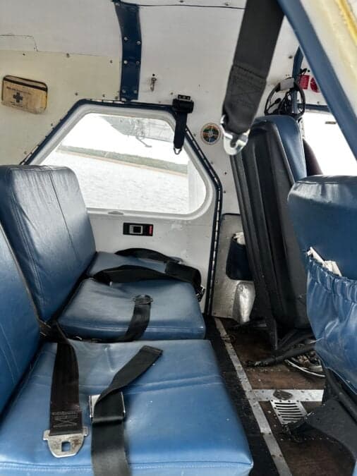 The interior of the de Havilland Beaver shows the passenger seats.