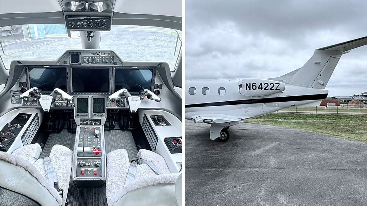 Cockpit view of N6422Z Phenom 300E.