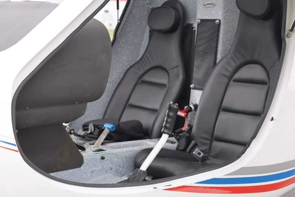 The interior of a CTLS aircraft showing the seats.