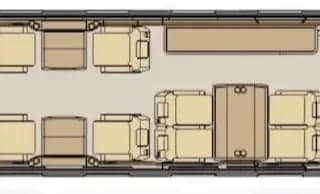 Diagram of the aircraft's interior layout.