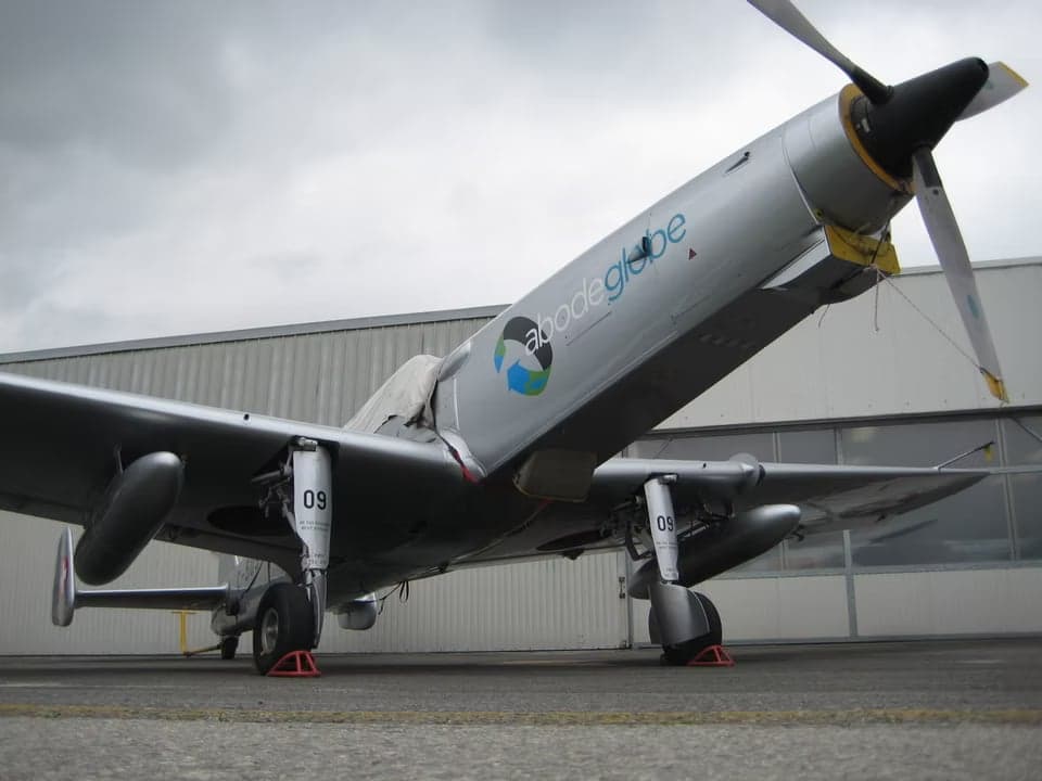 Tail section of a P-3 Pilatus with Swiss markings.