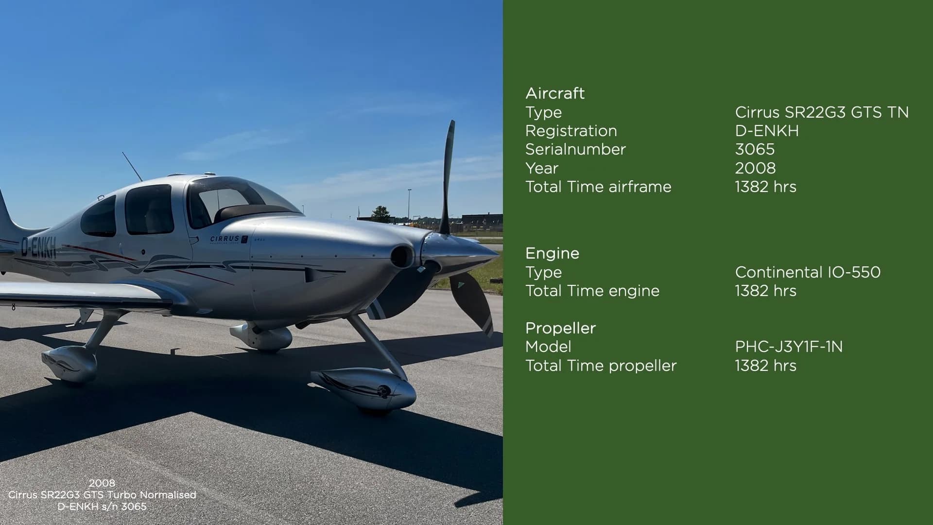 Front quarter view of a Cirrus SR22G3 GTS Turbo Normalized.