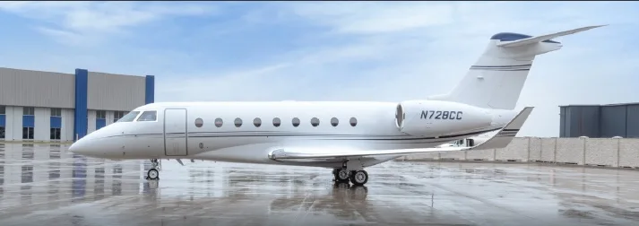 Gulfstream G280 business jet in white paint scheme.