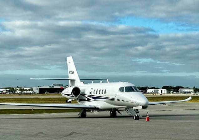 Piper Aerostar aircraft on the tarmac.