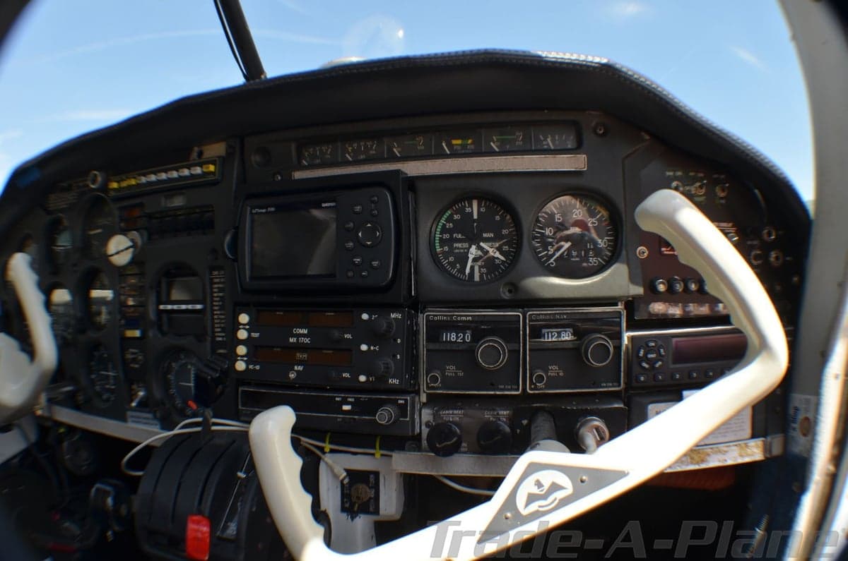 View of the Mooney Executive 21 aircraft's ceiling and interior lights.