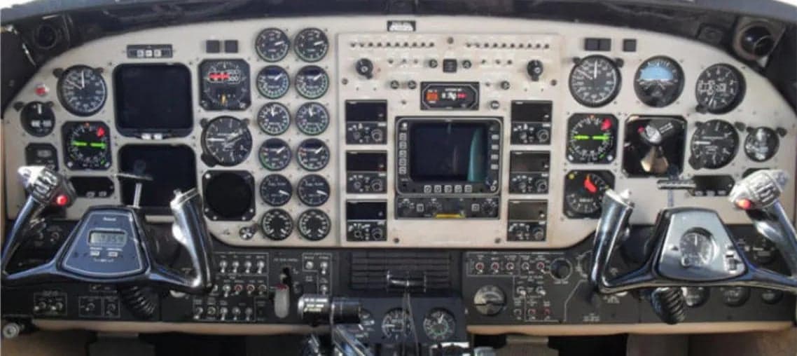 Aircraft cockpit instrument panel.