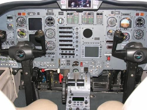 The instrument panel of the Cessna CitationJet.