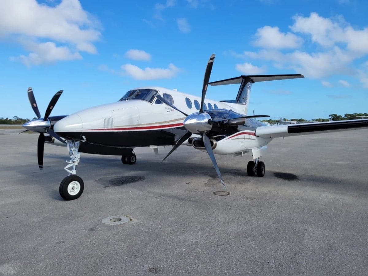 N494MA King Air on the tarmac.