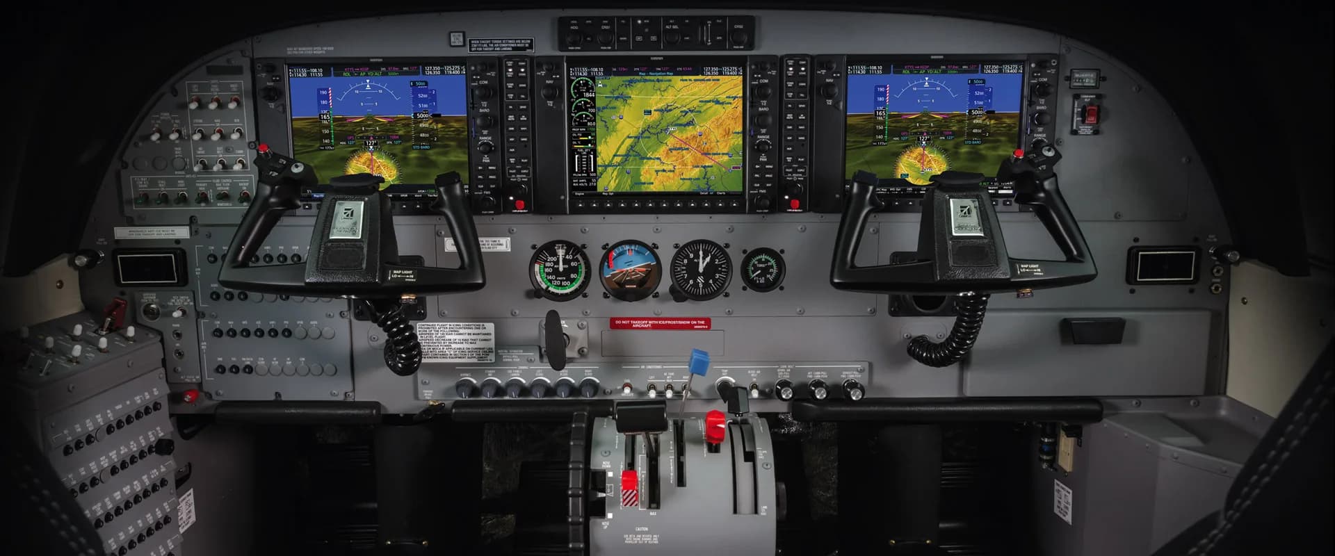 Cessna Grand Caravan cockpit instrument panel.