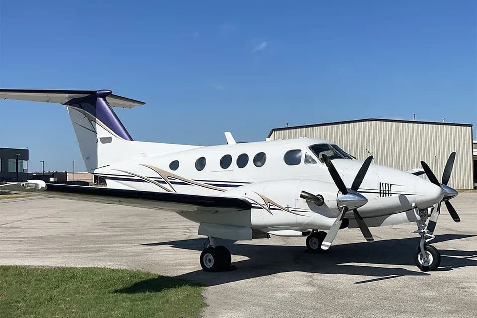 Beechcraft King Air 350 on the tarmac.