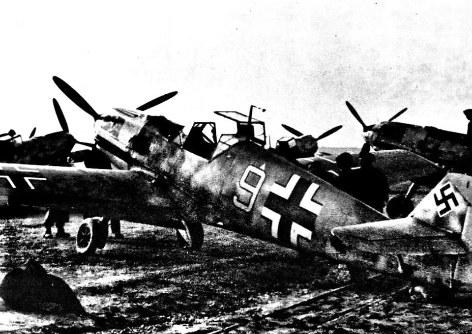 Messerschmitt Bf 109 under restoration in a workshop.
