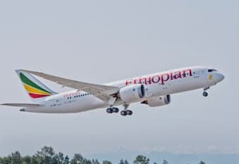 Japan Airlines Boeing 787 Dreamliner taking off.