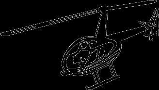 Line drawing of a Robinson helicopter.