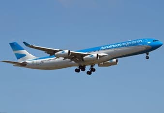 Air Tahiti Nui Airbus A340 in flight.