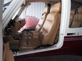 Front seats of the aircraft interior.