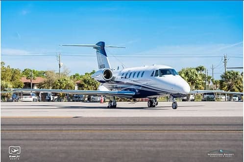 A Cessna Citation CJ3+ aircraft with registration N430SA parked on the tarmac.