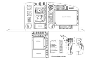 Diagram of the helicopter's instrument panel layout.