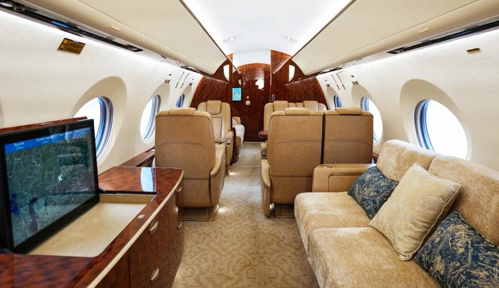 A diagram of the aircraft's seating layout.