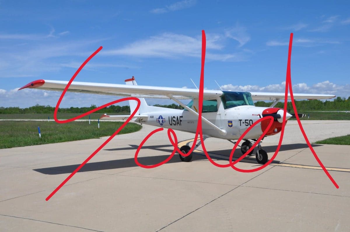 A Cessna T-41 Mescalero aircraft with SOLD text overlaid on the image.