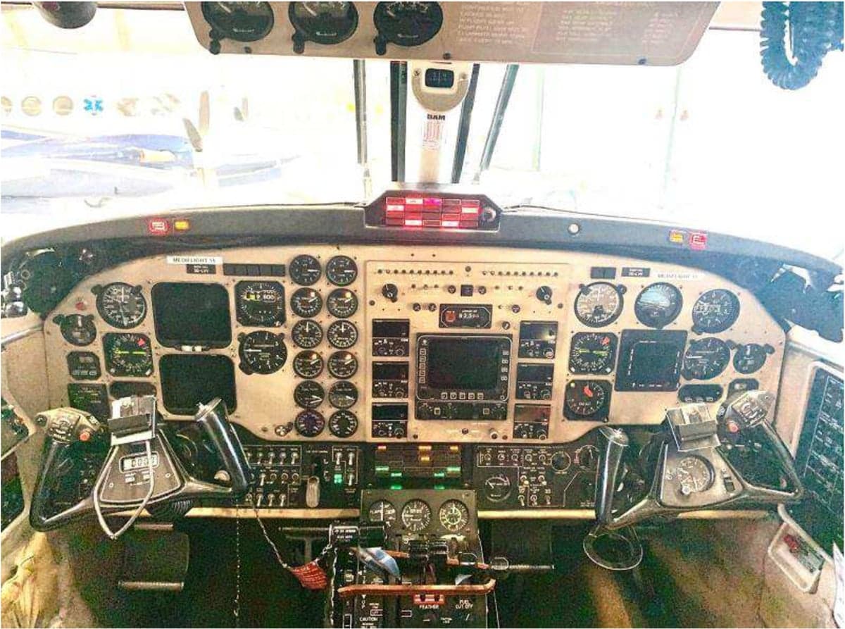 King Air cockpit instrument panel.