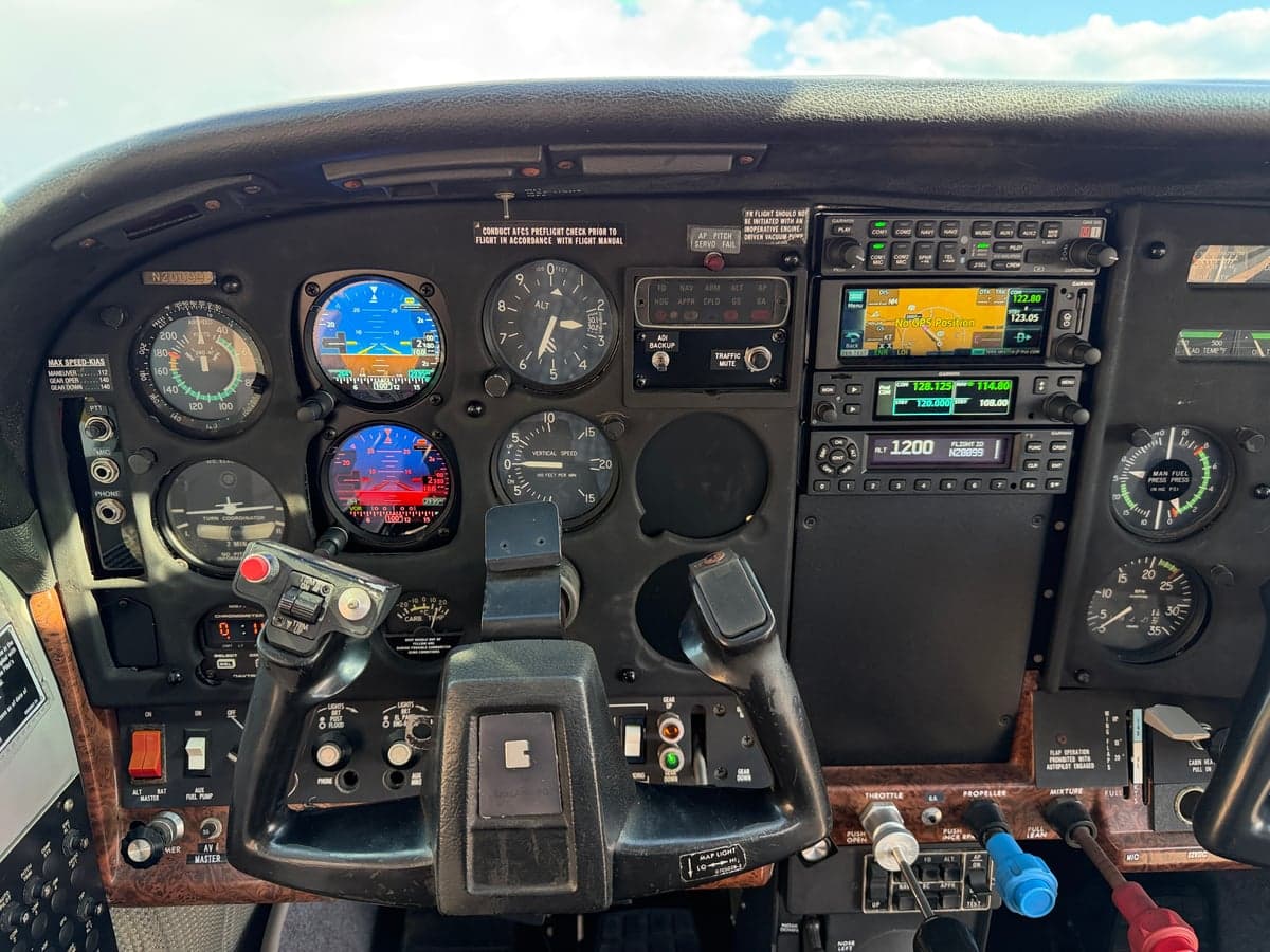 Full cockpit view of the aircraft.