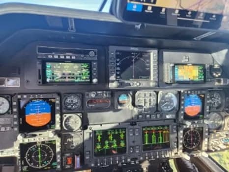 A close-up of the helicopter's instrument panel.