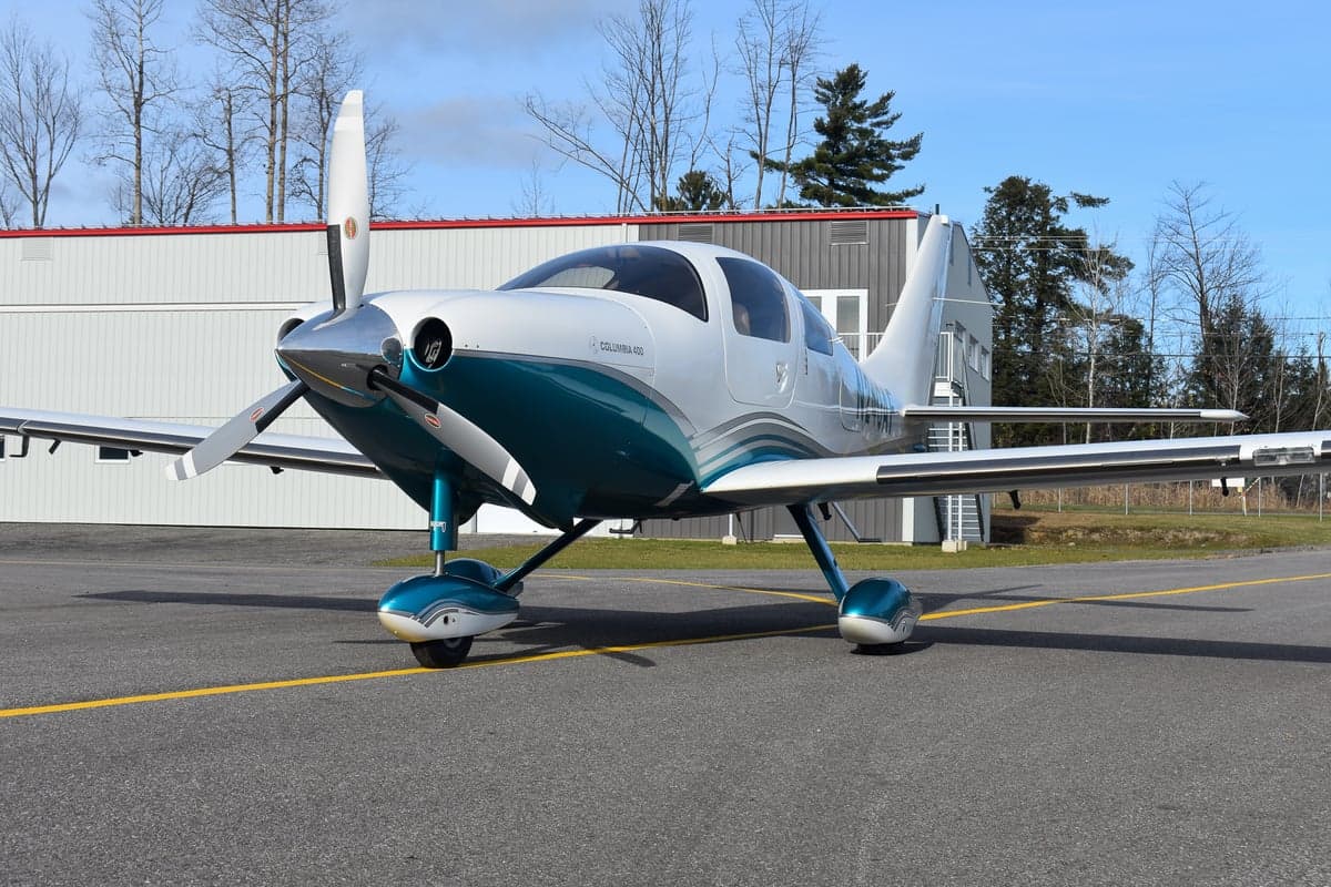 Columbia 400 aircraft N240AF on the ground.