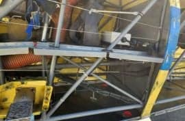 Close-up of the aircraft's frame and internal components.