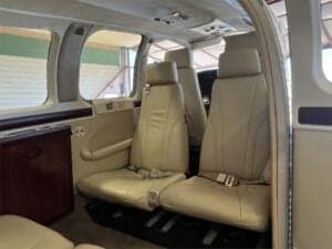 Interior of the aircraft showing the passenger seats.