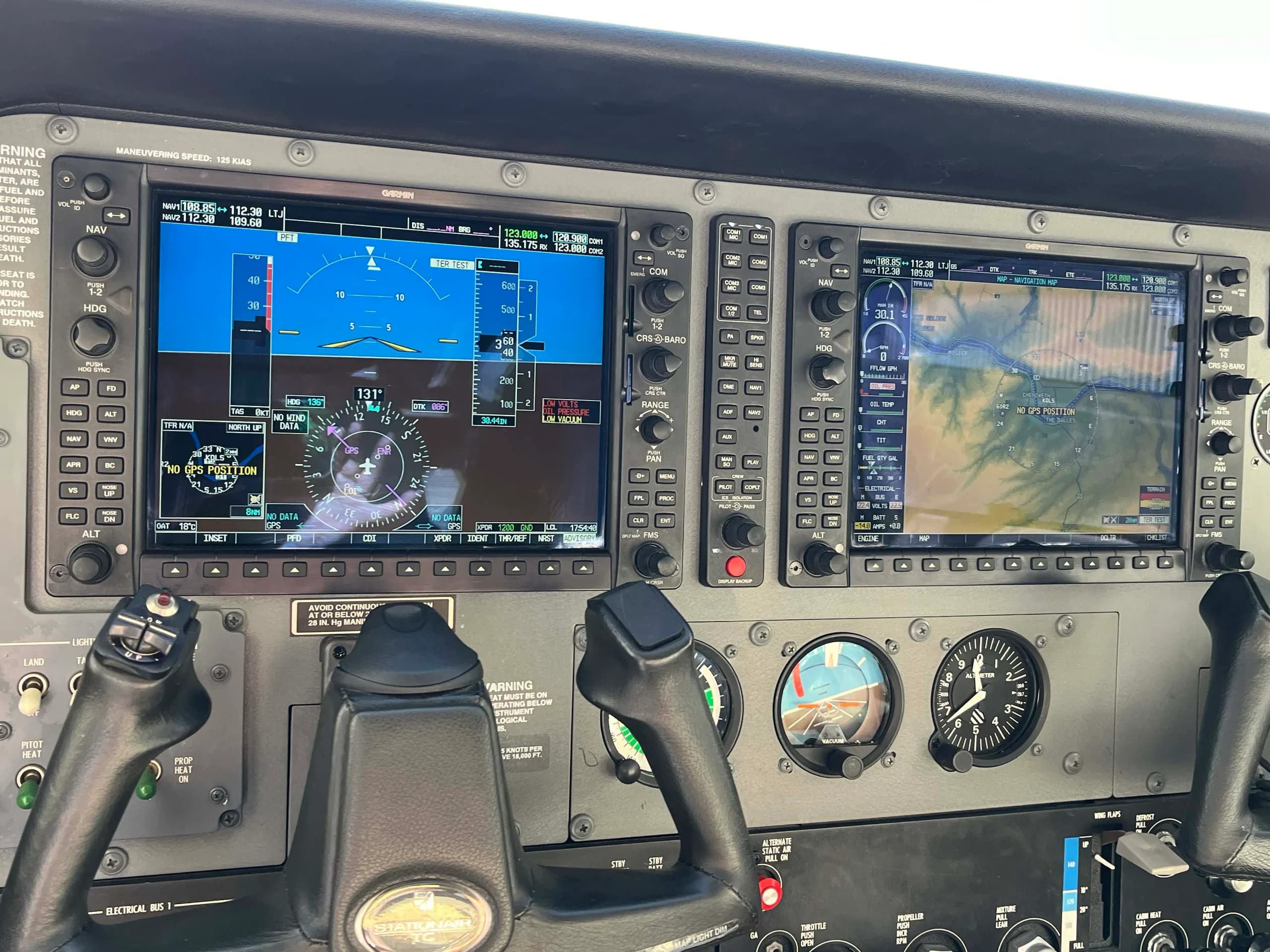 Detailed view of the aircraft's advanced avionics and instrument panel.