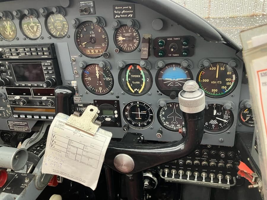 Instrument panel of the Fouga CM.170 Magister, also known as a Paris II.
