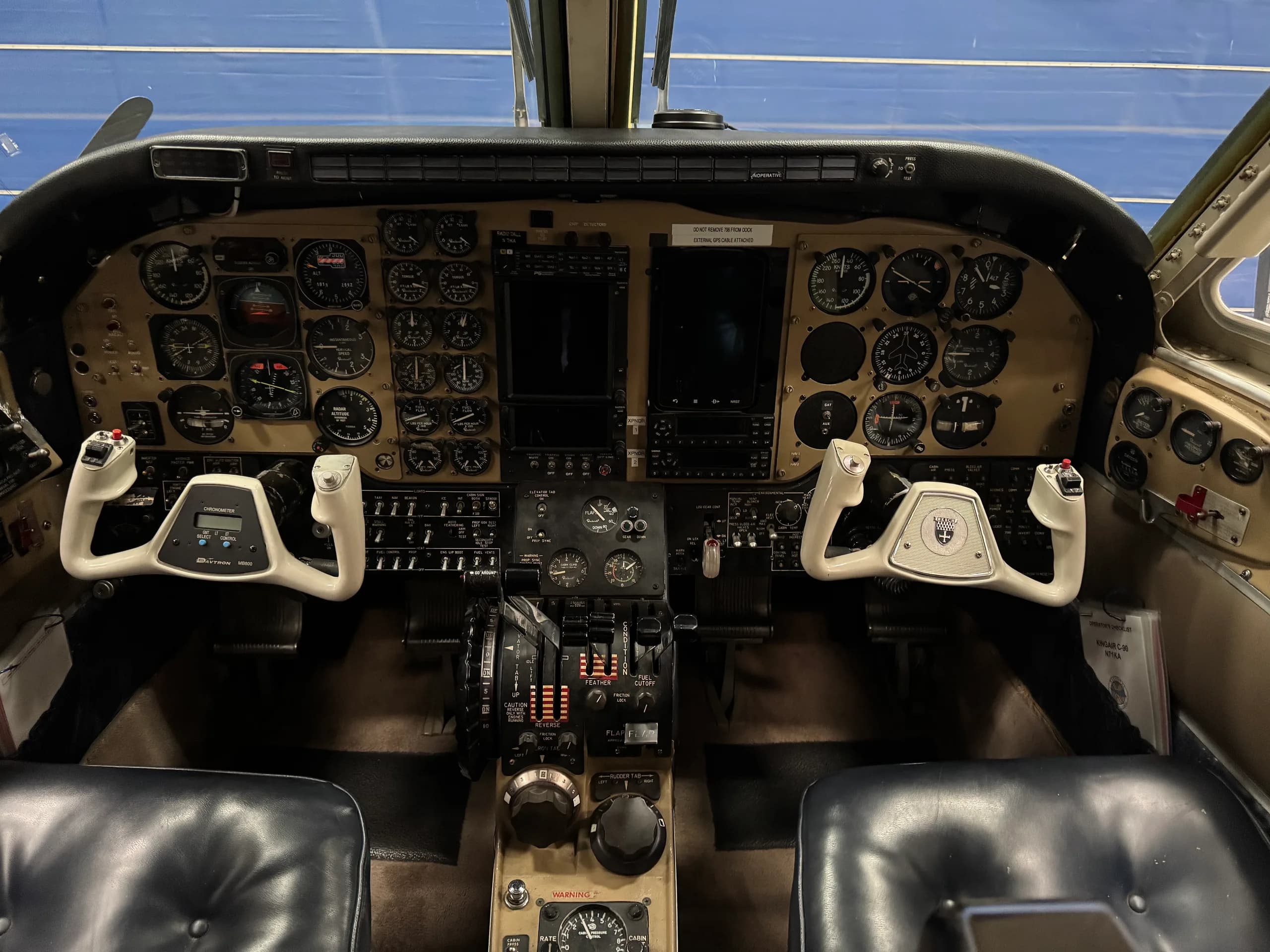 Detailed view of the aircraft's cockpit instrument panel.