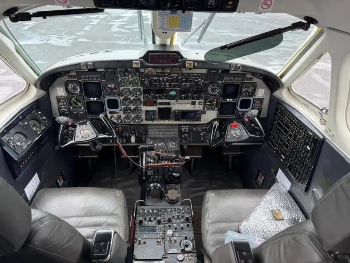 Detailed view of the aircraft cockpit instrument panel.