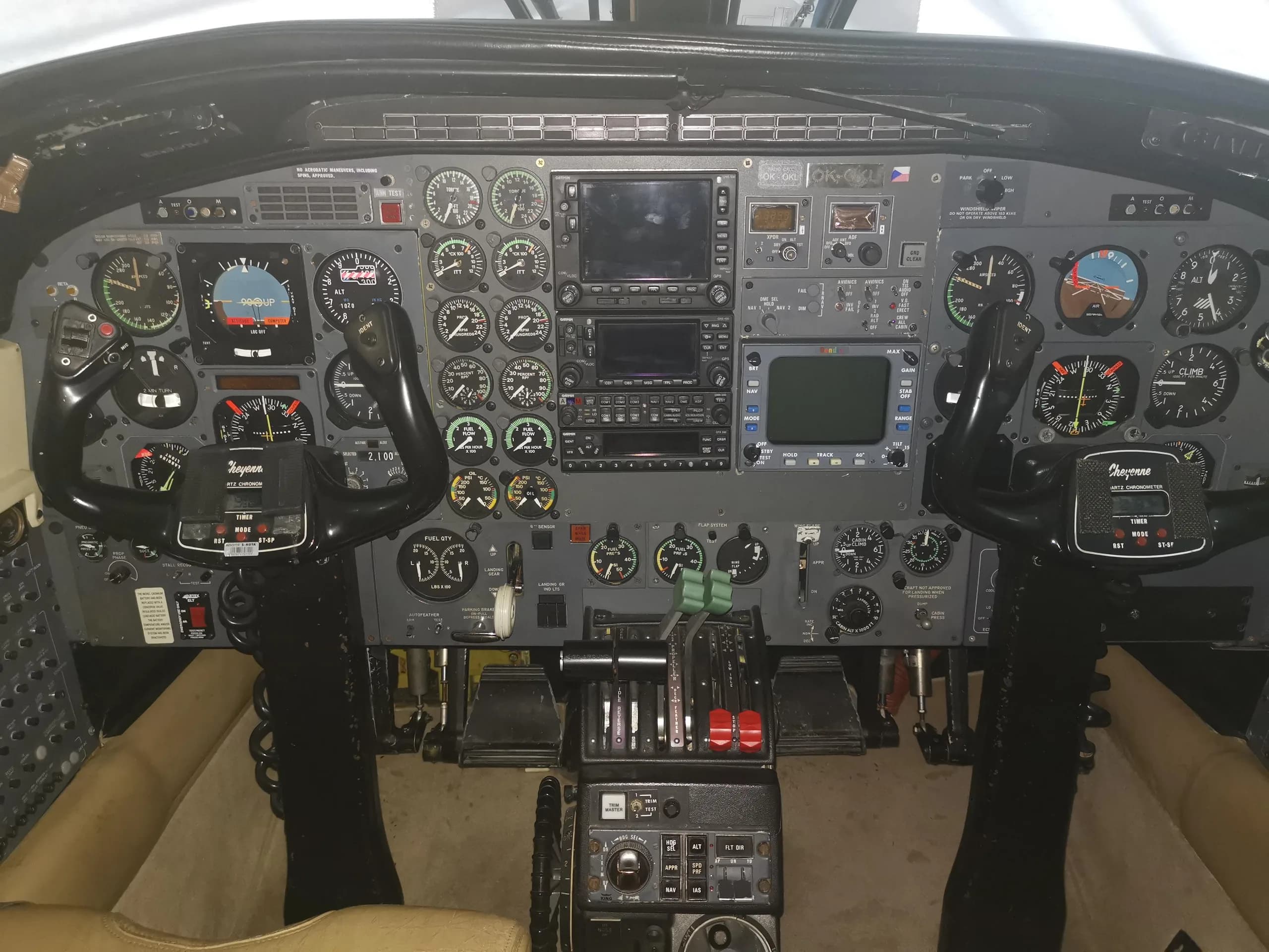 Detailed view of the aircraft's instrument panel and controls.