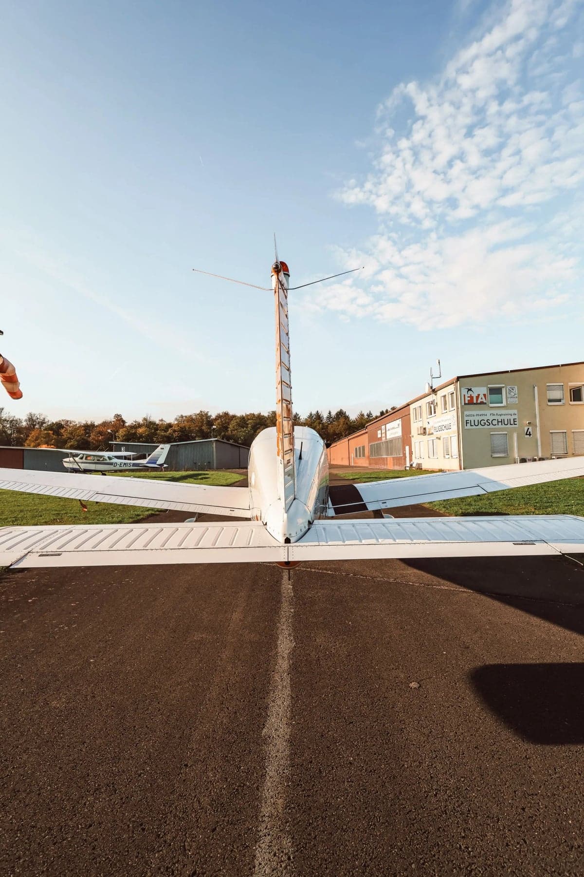 Rear view of Piper Dakota D-EDBV on the tarmac.