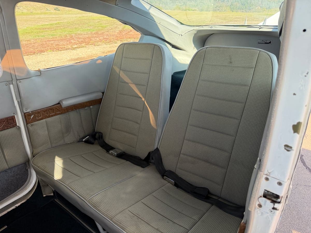 Rear cabin seats of the aircraft.