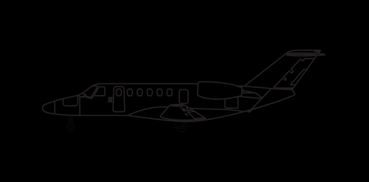 Line drawing of a Cessna Citation aircraft.