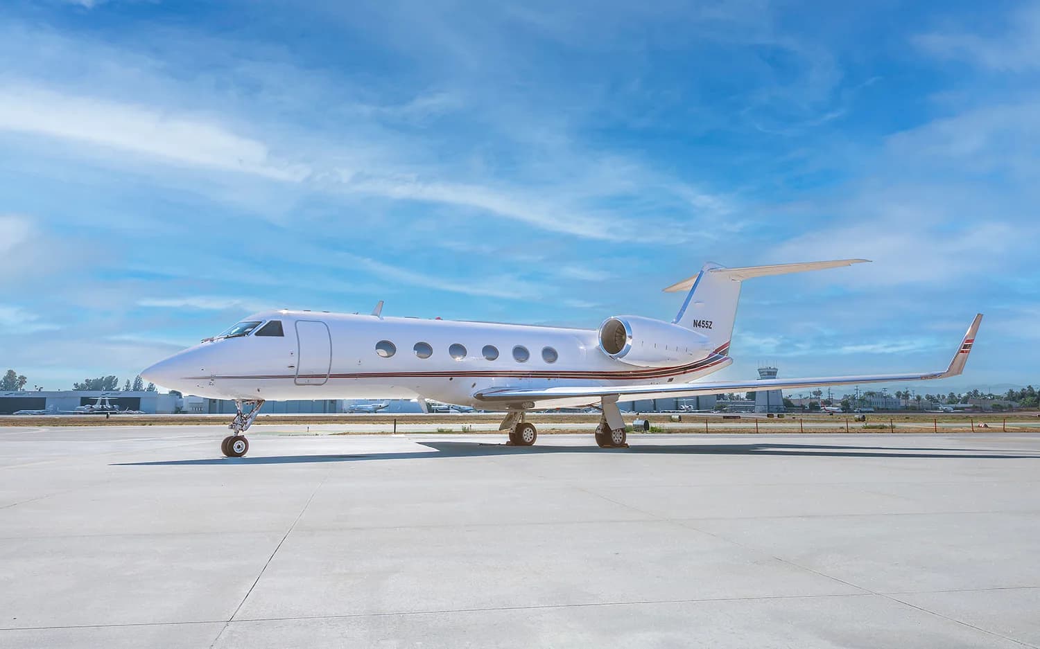 Gulfstream G-III, registration N455Z, parked on the tarmac.