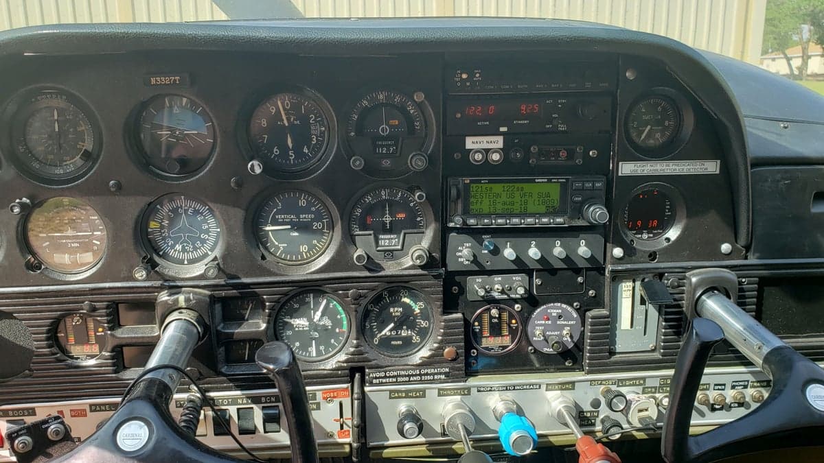 The instrument panel of the Cessna aircraft is shown.