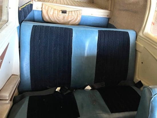 View of the aircraft's rear seats.