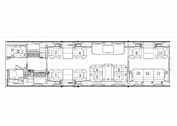 Diagram of the aircraft's interior layout.