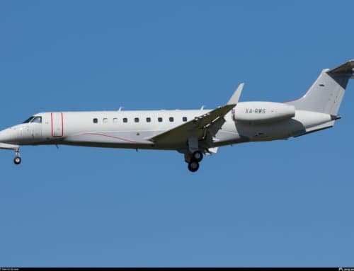 A Embraer Legacy 650 with registration XA-RWS on approach.