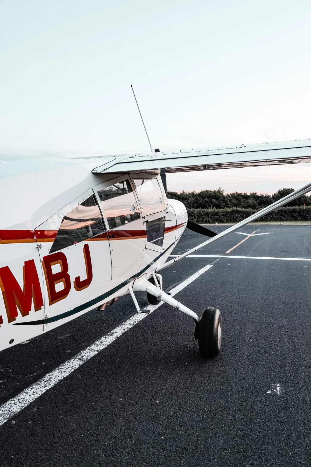 Close-up of the D-EMBJ registration on the side of the Maule STOL aircraft.