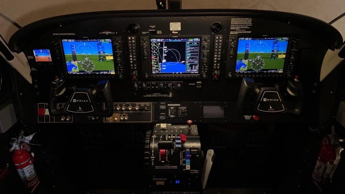 Detailed view of the Kodiak 100's instrument panel.