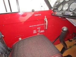 The cockpit interior of the aircraft.
