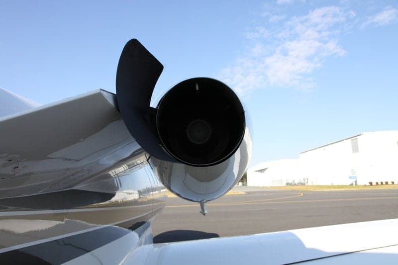 Close up of the engine exhaust of a Citation Jet.